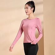 佳燦瑜伽服上衣女夏彈力晨跑健身服休閑T恤跑步服運(yùn)動(dòng)長(zhǎng)袖緊身衣