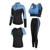 佳燦運動服套裝女四件套跑步健身服健身房緊身衣夏季瑜伽服新款